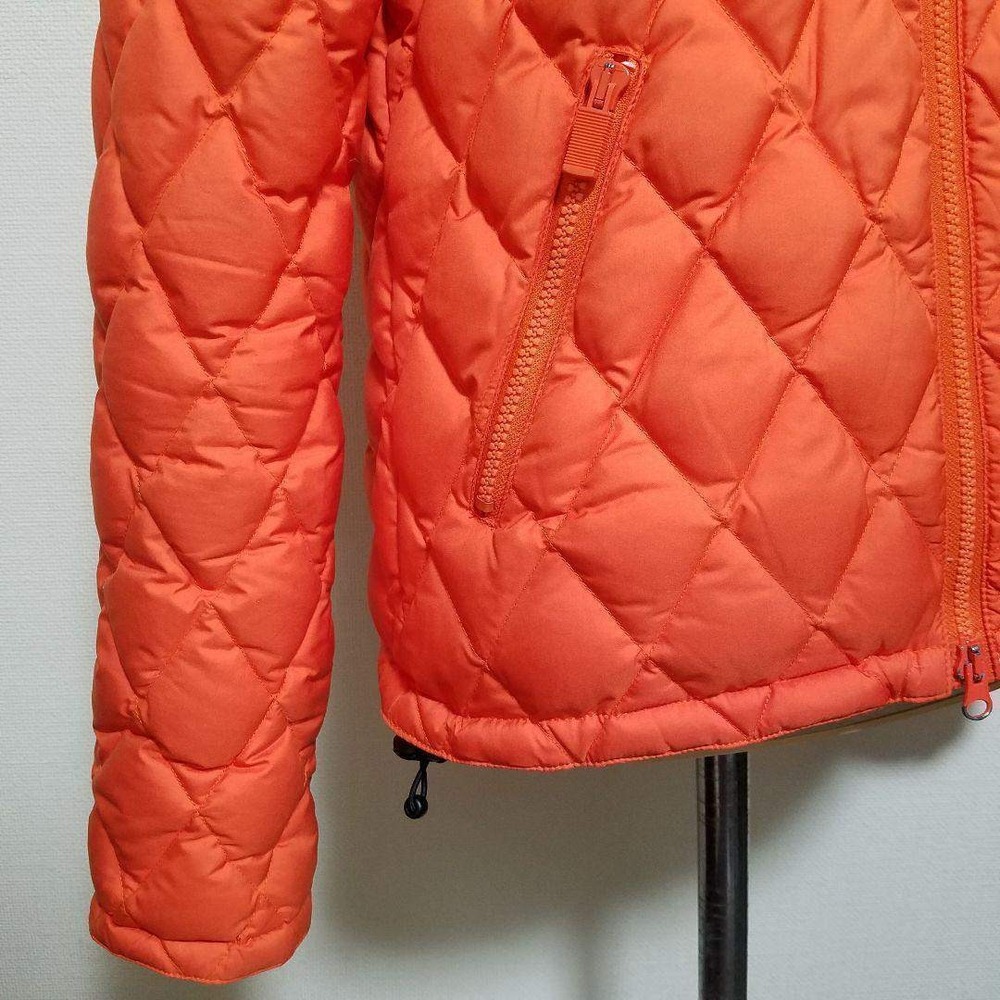 Aspesi Orange Diamond Quilted Down Puffer Jacket Hooded Womens Size S - Picture 8 of 8